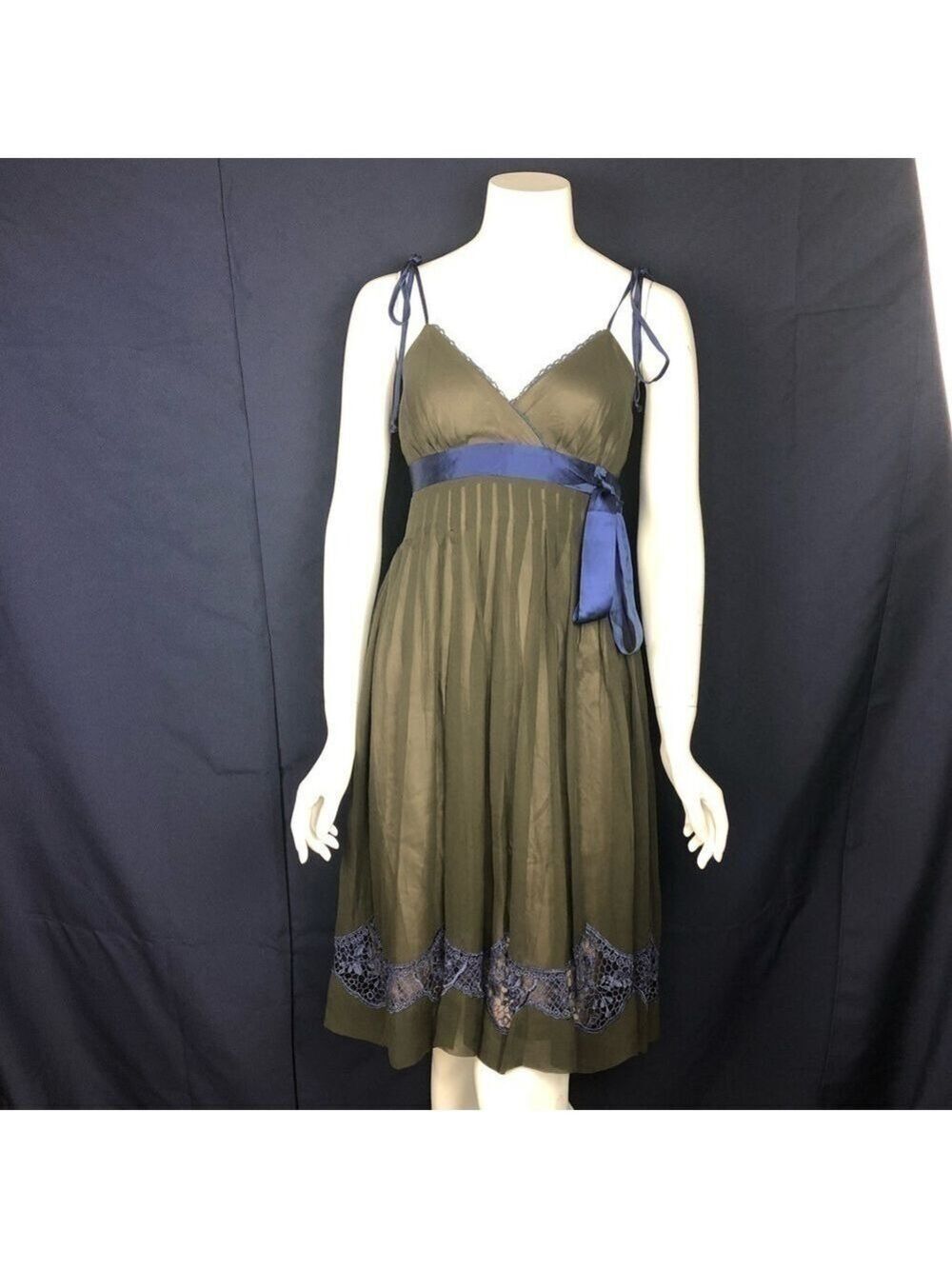 NEW-ANTHROPOLOGIE Hale Bob SilkDress HemLine Lace.